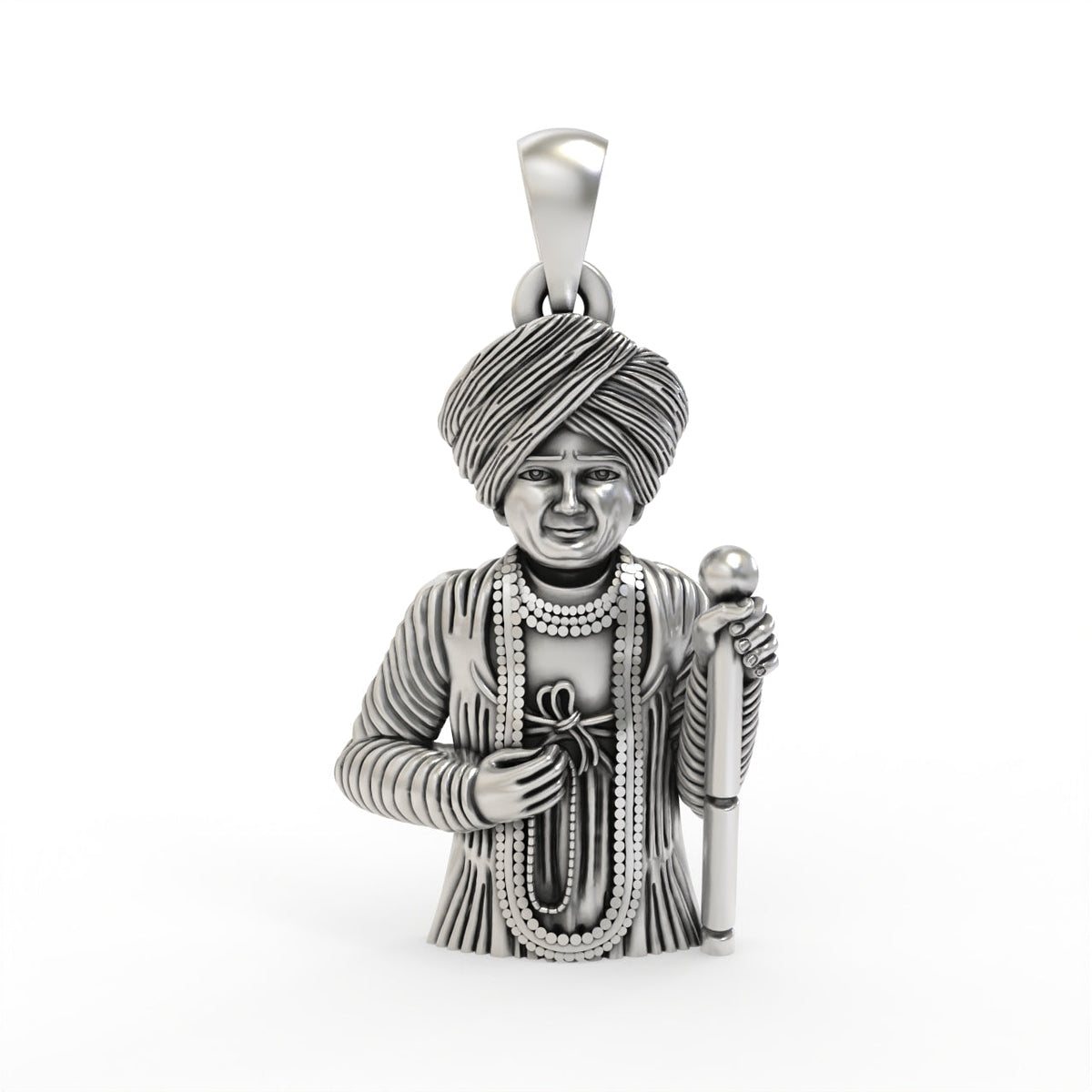 925 silver Jalaram Bapa pendant front view