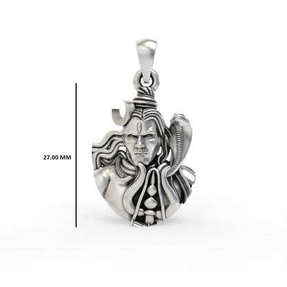 925 Sterling Silver Mahadev Face Pendant | Lord Shiva Religious Pendant