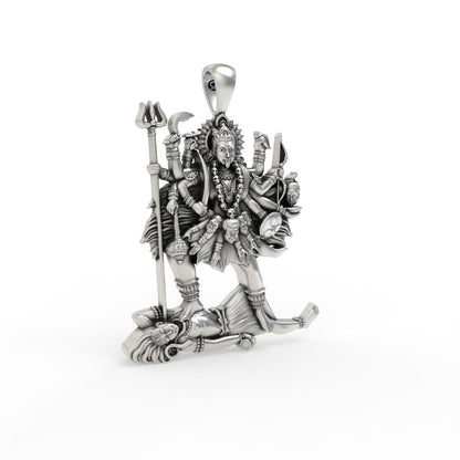 925 silver Kali Maa pendant front view