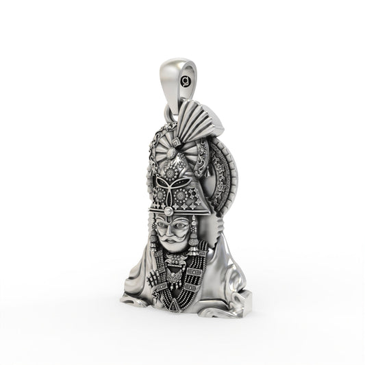 Oxidized Ramdevpir pendant side craftsmanship