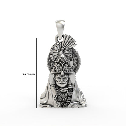 Ramdevpir Baba silver pendant antique finish