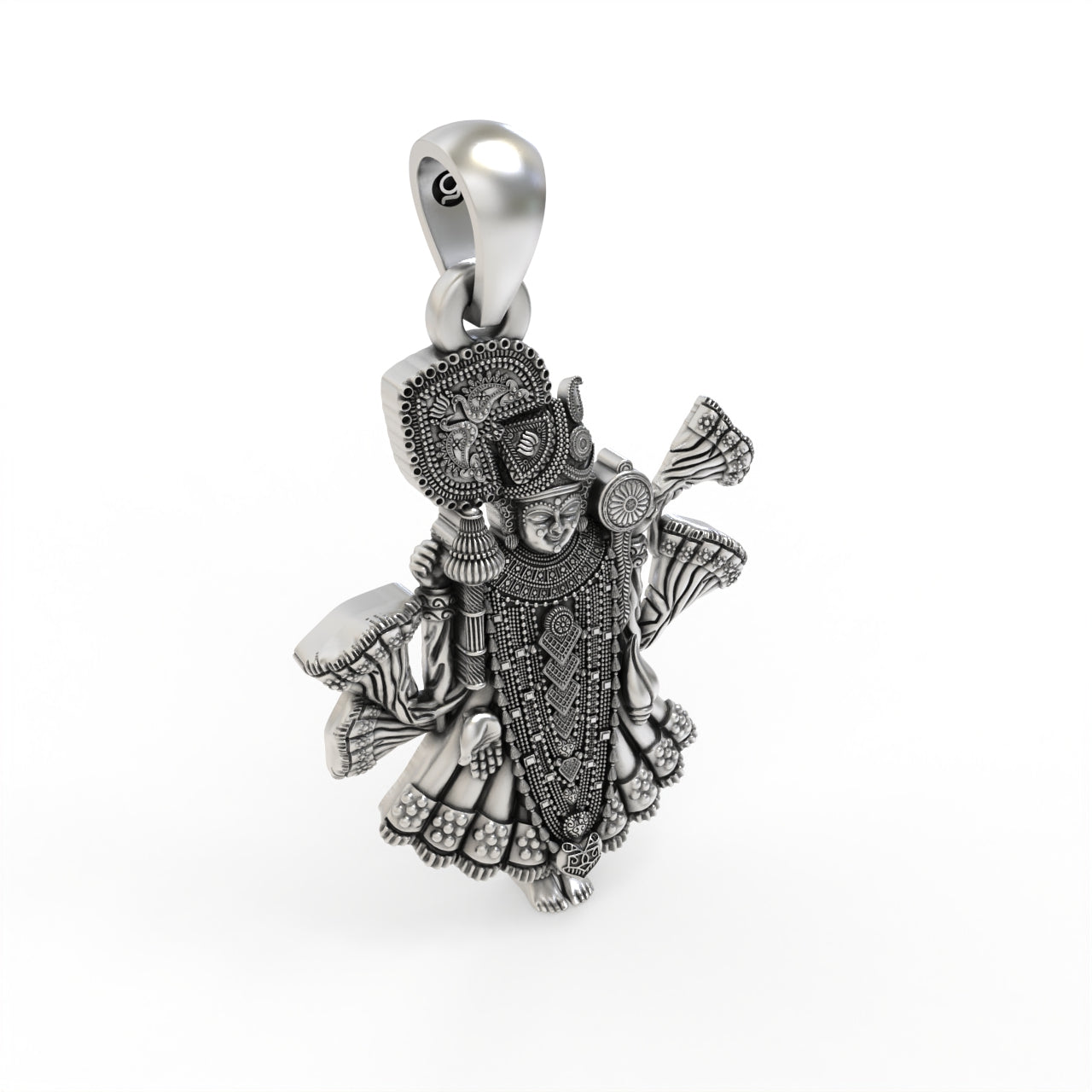 Handmade Lord Dwarkadhish silver pendant