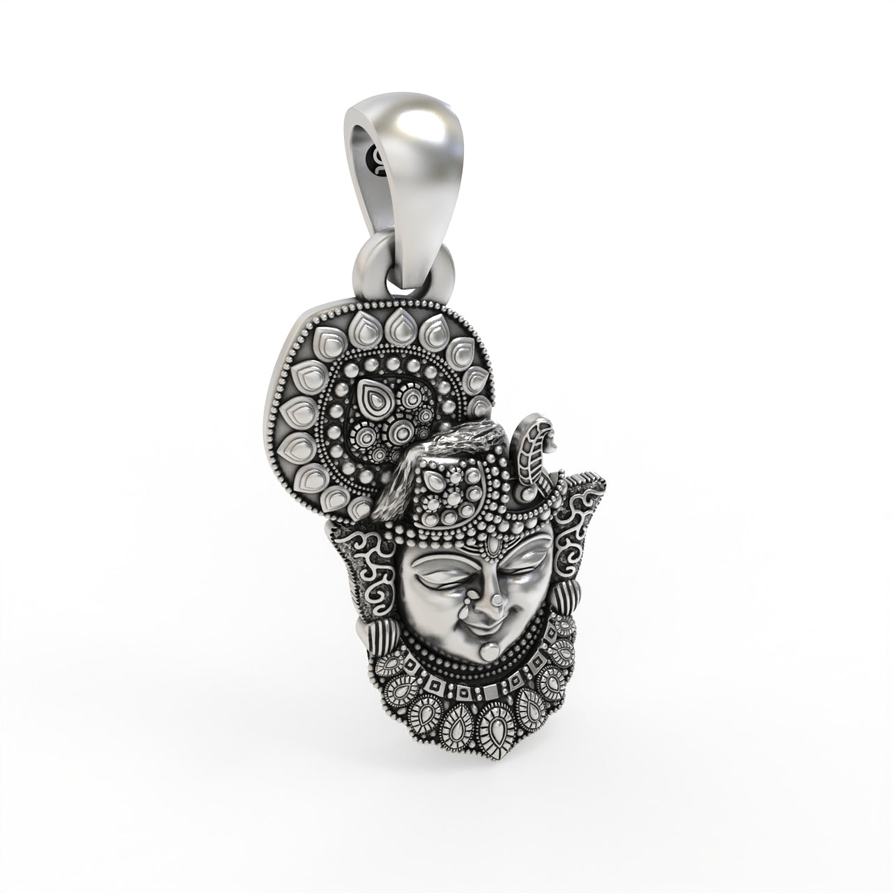 Handmade Nathdwara Krishna silver pendant