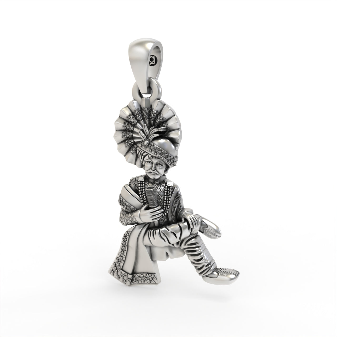 Oxidized Mamadev pendant side craftsmanship