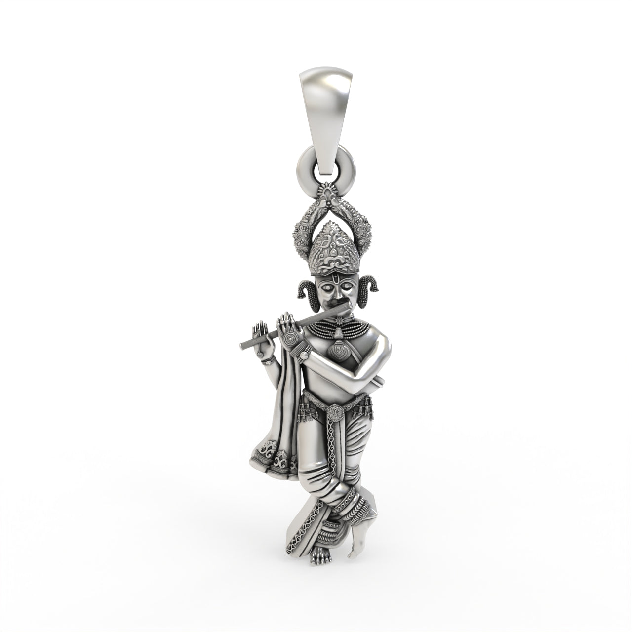 925 silver Gopinathji Maharaj pendant front view