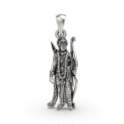 925 silver Lord Ram pendant front view