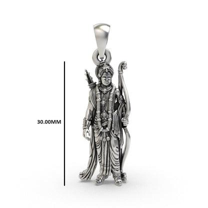 Handcrafted Lord Ram pendant in 925 silver