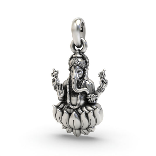 Close detail of 925 silver Ganesha pendant,