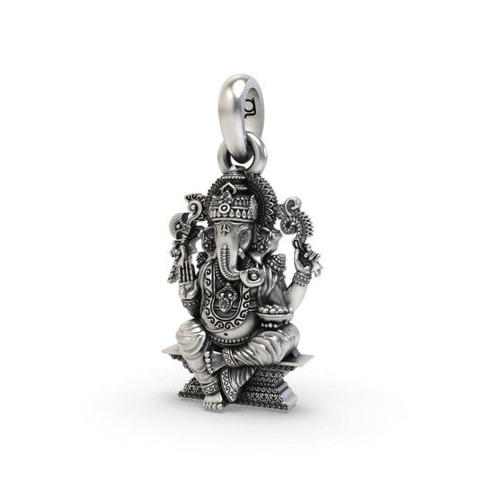 Close detail of 925 silver Ganesha pendant,