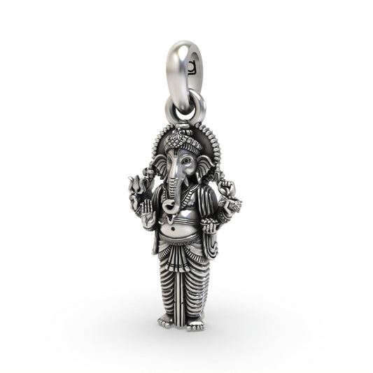 Close detail of 925 silver Ganesh pendant,