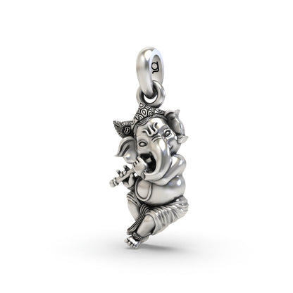 Close detail of 925 silver Ganesh pendant,