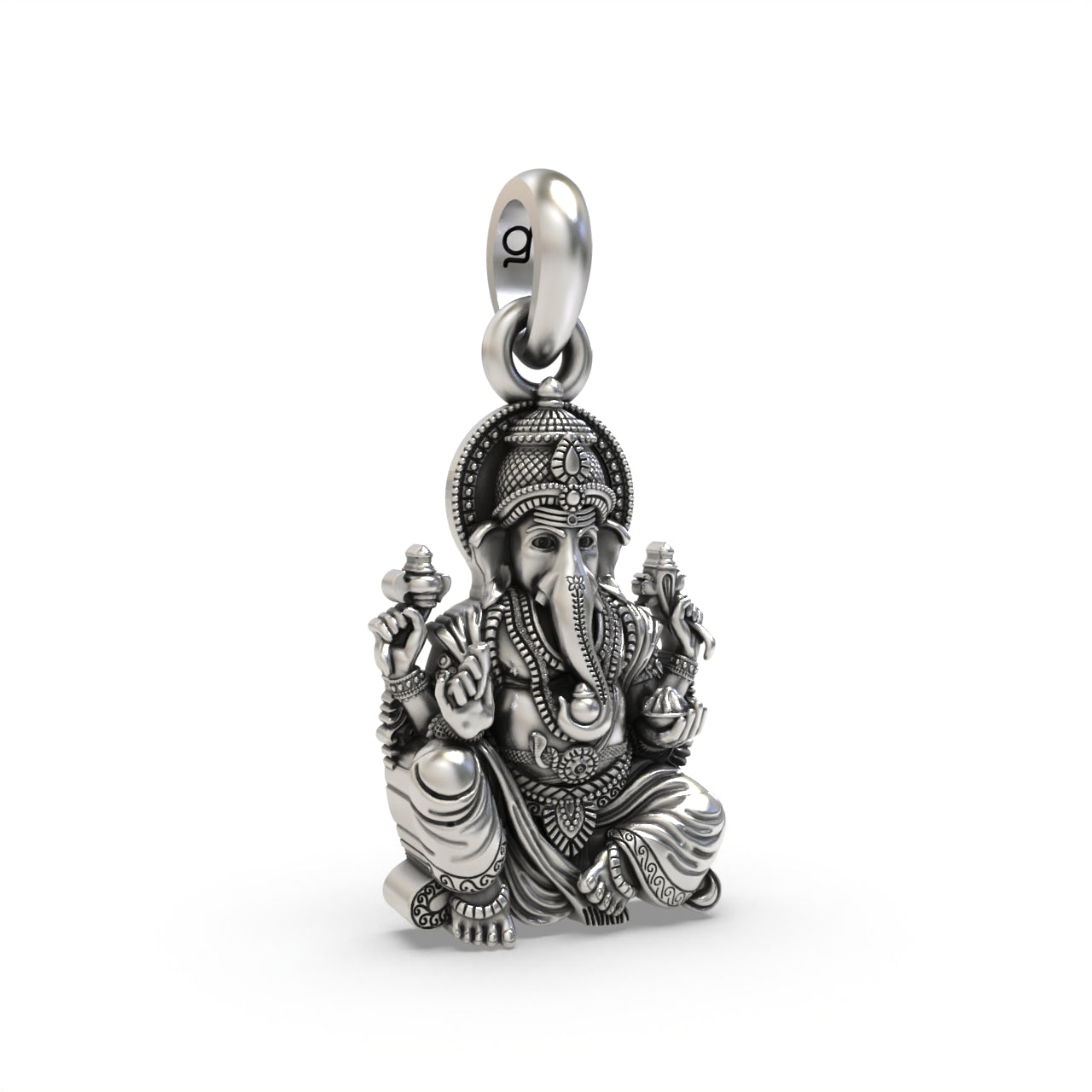 925 silver Ganesh pendant for devotional wear,
