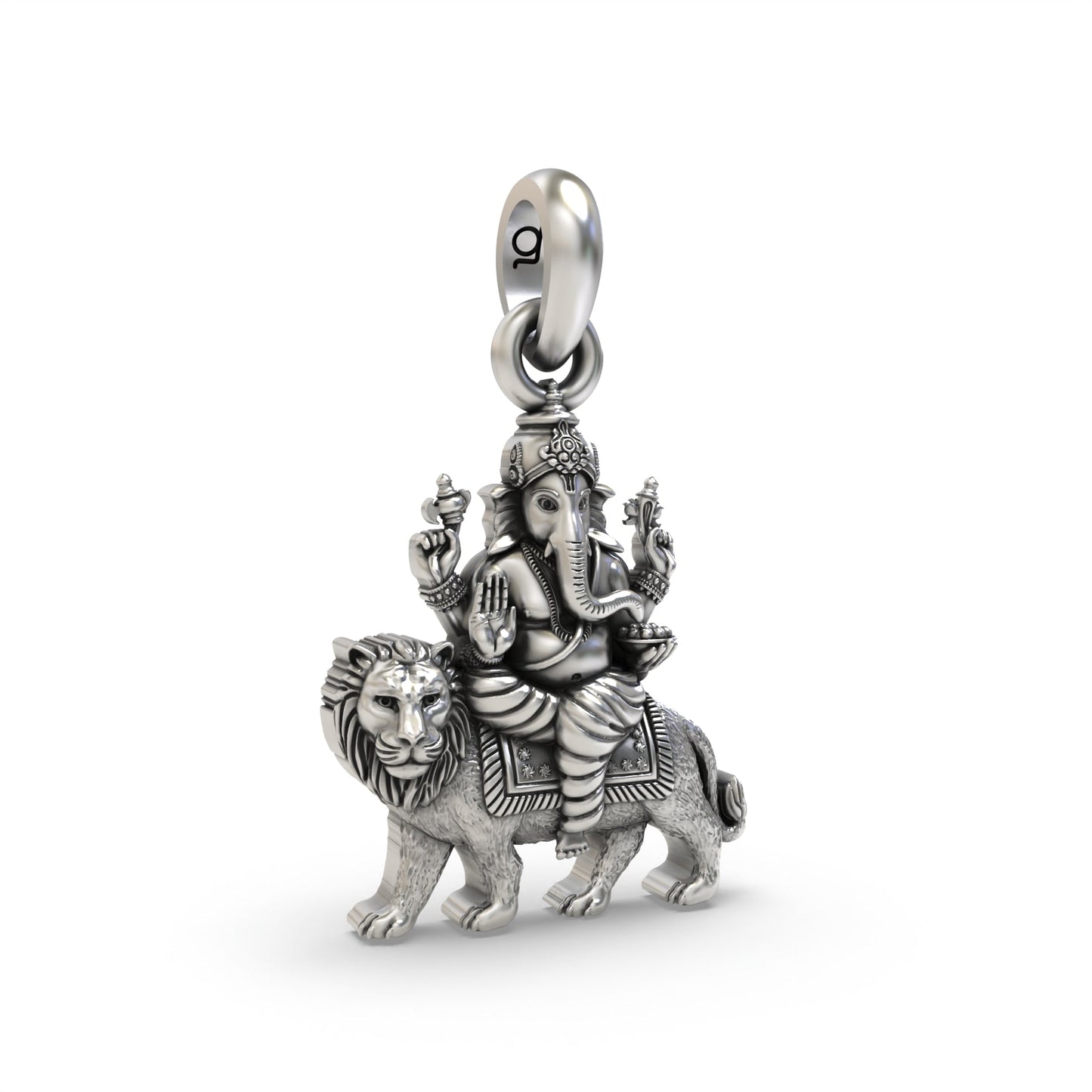 Oxidized Heramba Ganesha craftsmanship angle,