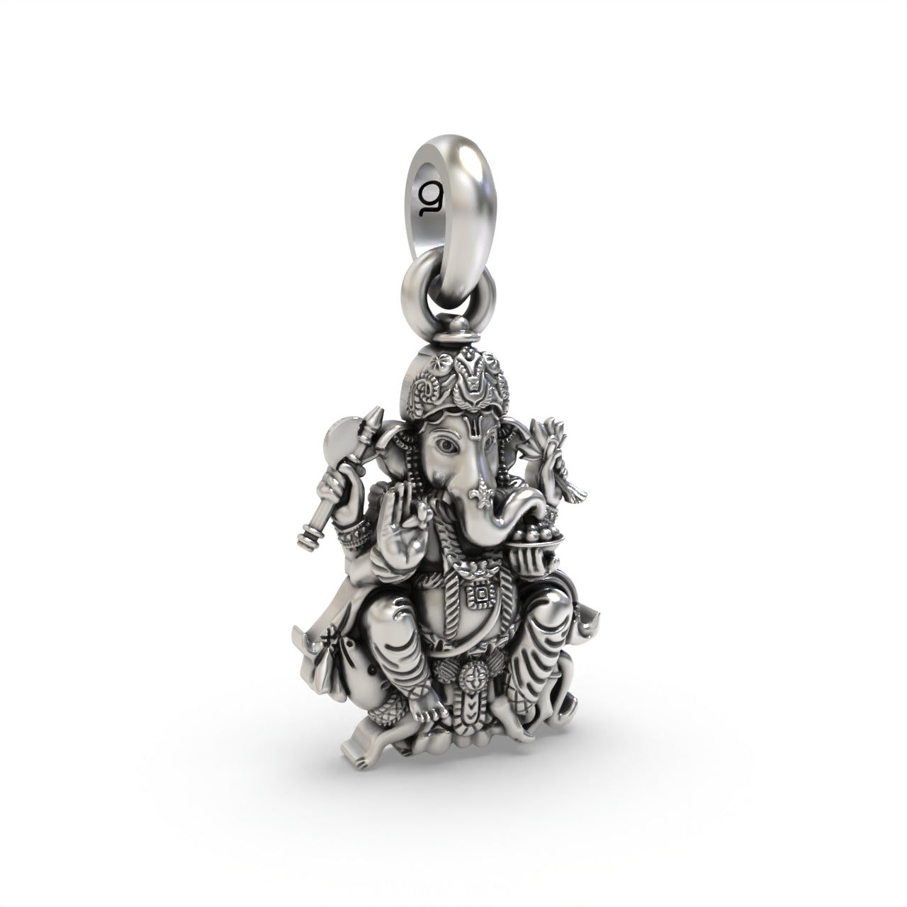 Oxidized Ganesha Mushak craftsmanship angle,