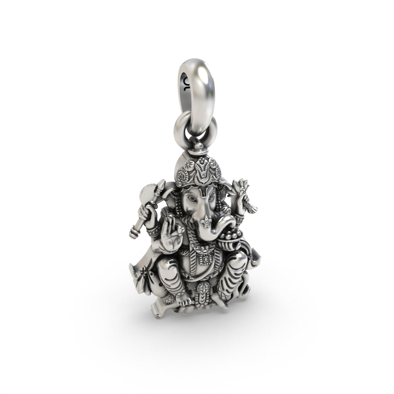 925 silver Ganesh pendant for devotional wear,