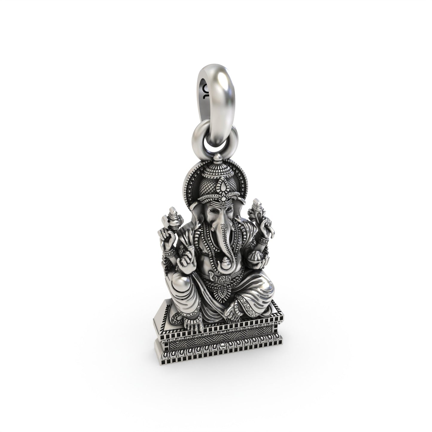 925 silver Ganpati pendant for devotional wear,