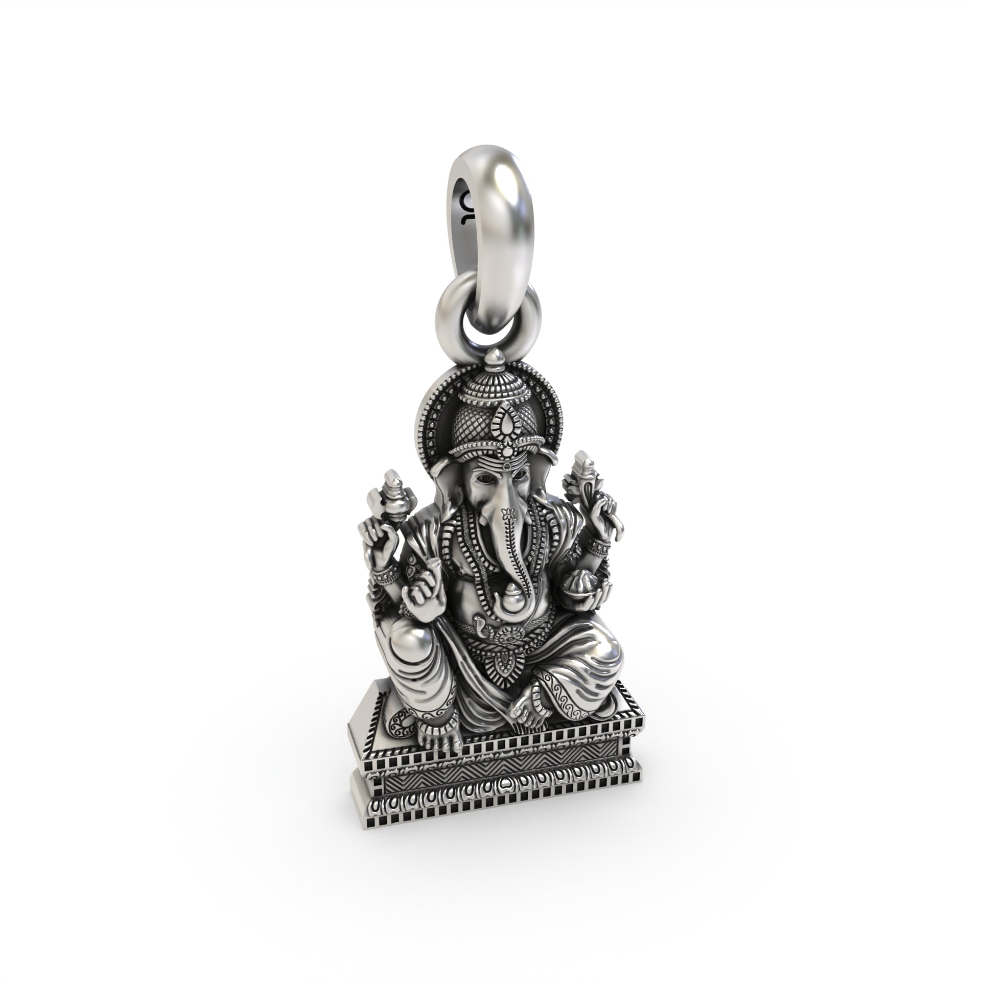 925 silver Ganpati pendant for devotional wear,