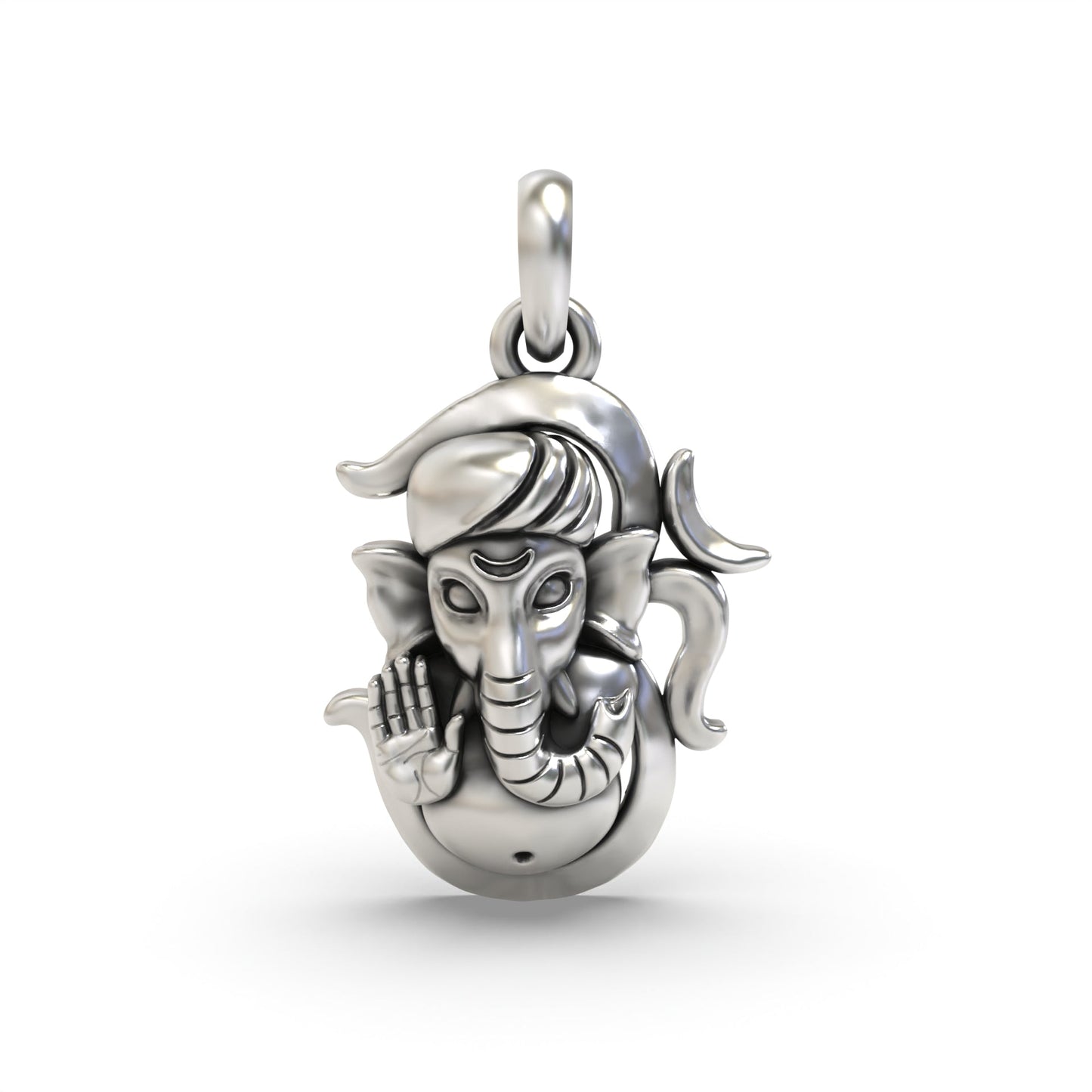 925 Silver Om and Ganpati Pendant | Divine Religious Pendant
