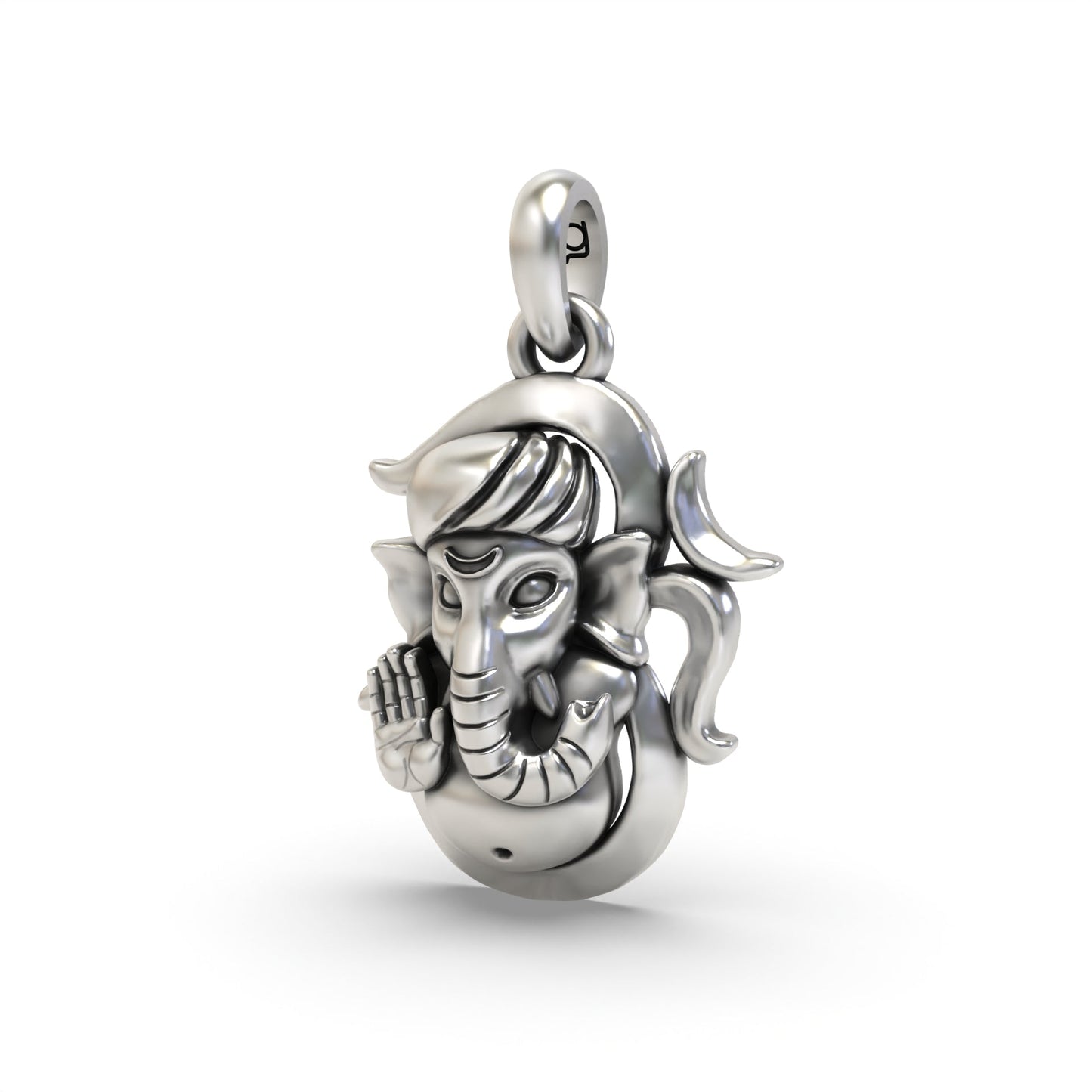 925 Silver Om and Ganpati Pendant | Divine Religious Pendant