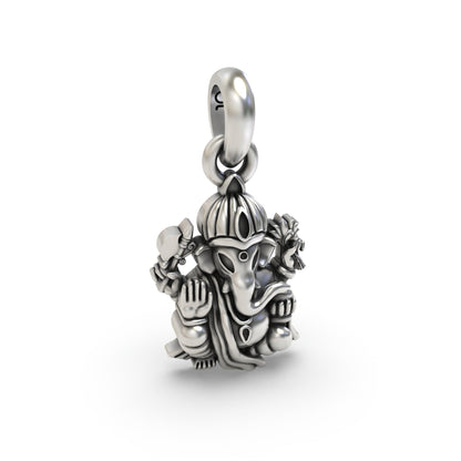 925 Silver Small Ganeshji Pendant | Divine Religious Pendant