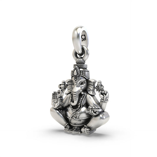 925 Silver Small Sitting Ganesha Pendant | Divine Religious Pendant