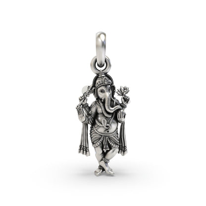 Chaturbhuj Standing Ganesha Pendant | 925 Sterling Silver