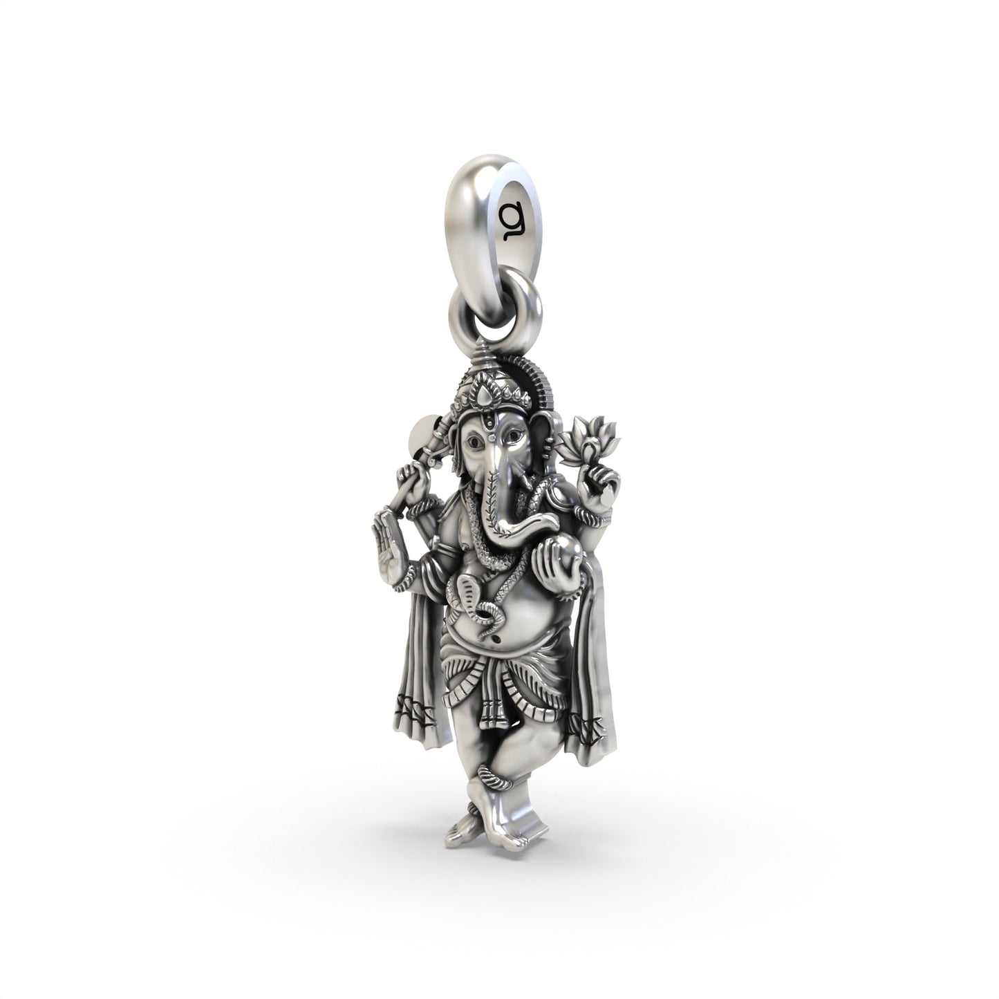 Chaturbhuj Standing Ganesha Pendant | 925 Sterling Silver