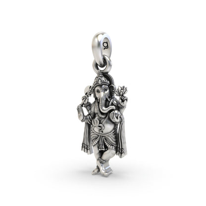 Chaturbhuj Standing Ganesha Pendant | 925 Sterling Silver