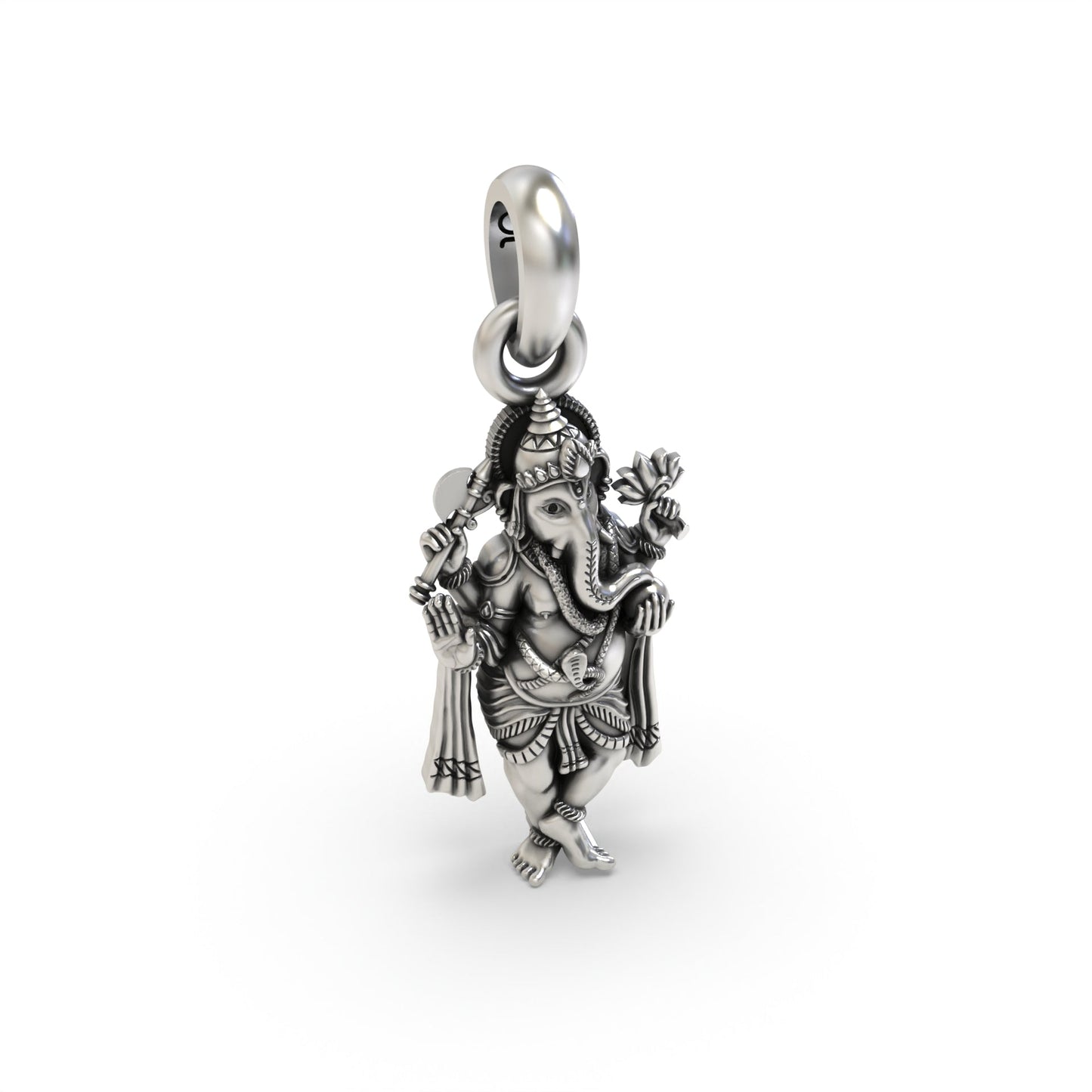 Chaturbhuj Standing Ganesha Pendant | 925 Sterling Silver