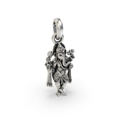 Chaturbhuj Standing Ganesha Pendant | 925 Sterling Silver