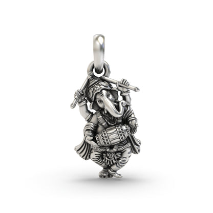 Lord Ganesha Dancing Silver Pendant | 925 Sterling Silver