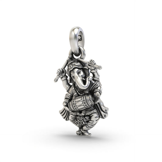 Lord Ganesha Dancing Silver Pendant | 925 Sterling Silver