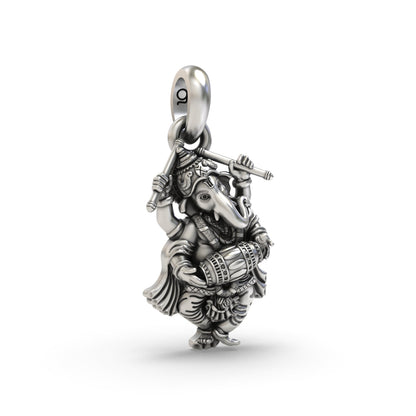Lord Ganesha Dancing Silver Pendant | 925 Sterling Silver