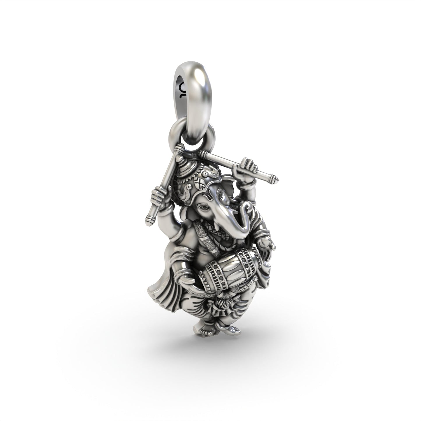 Lord Ganesha Dancing Silver Pendant | 925 Sterling Silver