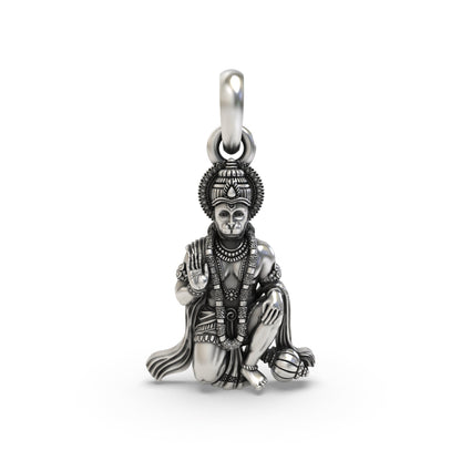 Sitting Hanumanji 925 Silver Pendant