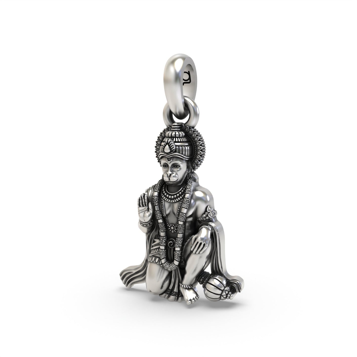 Sitting Hanumanji 925 Silver Pendant
