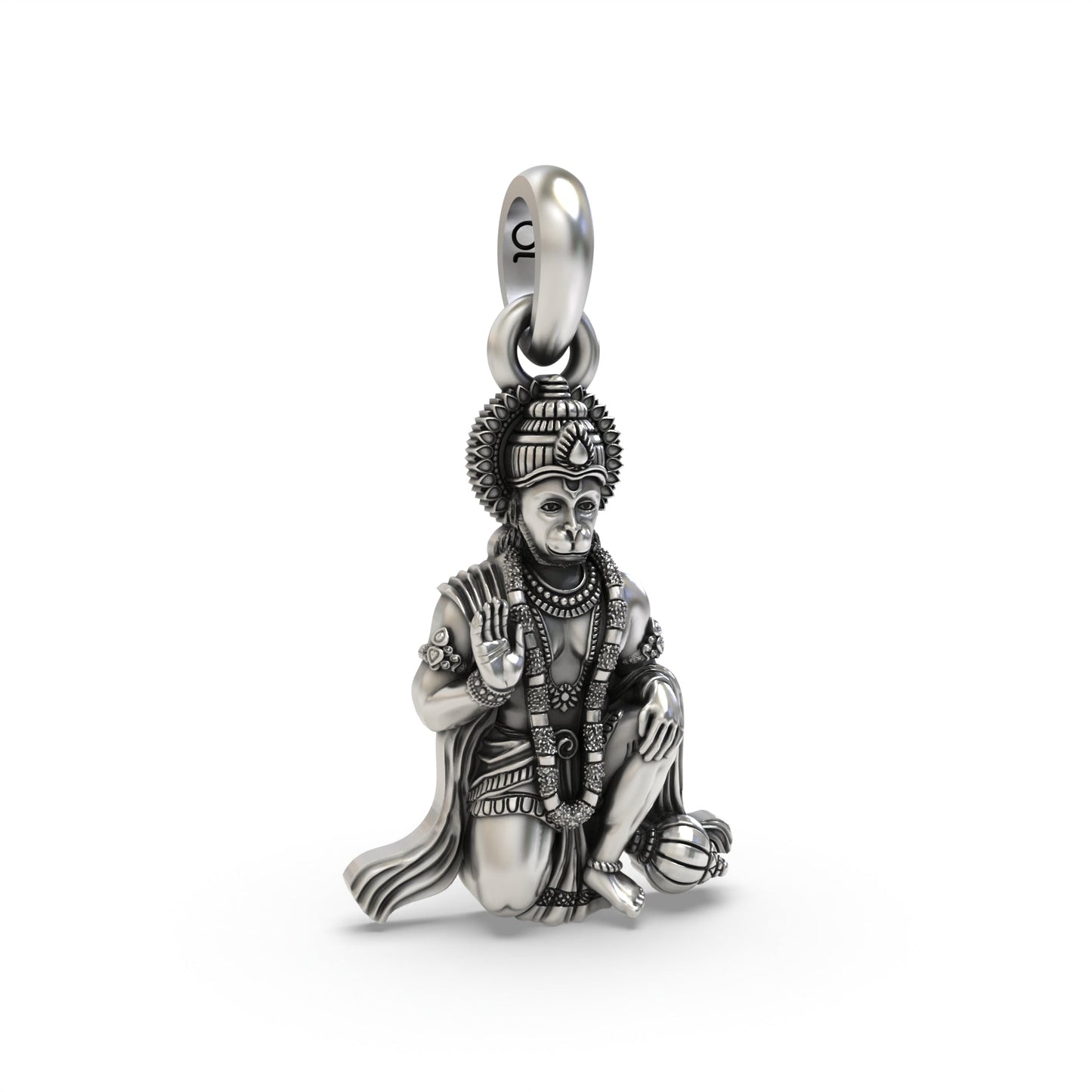 Sitting Hanumanji 925 Silver Pendant