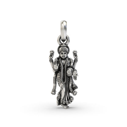 Standing Lakshmi Maa 925 Silver Pendant