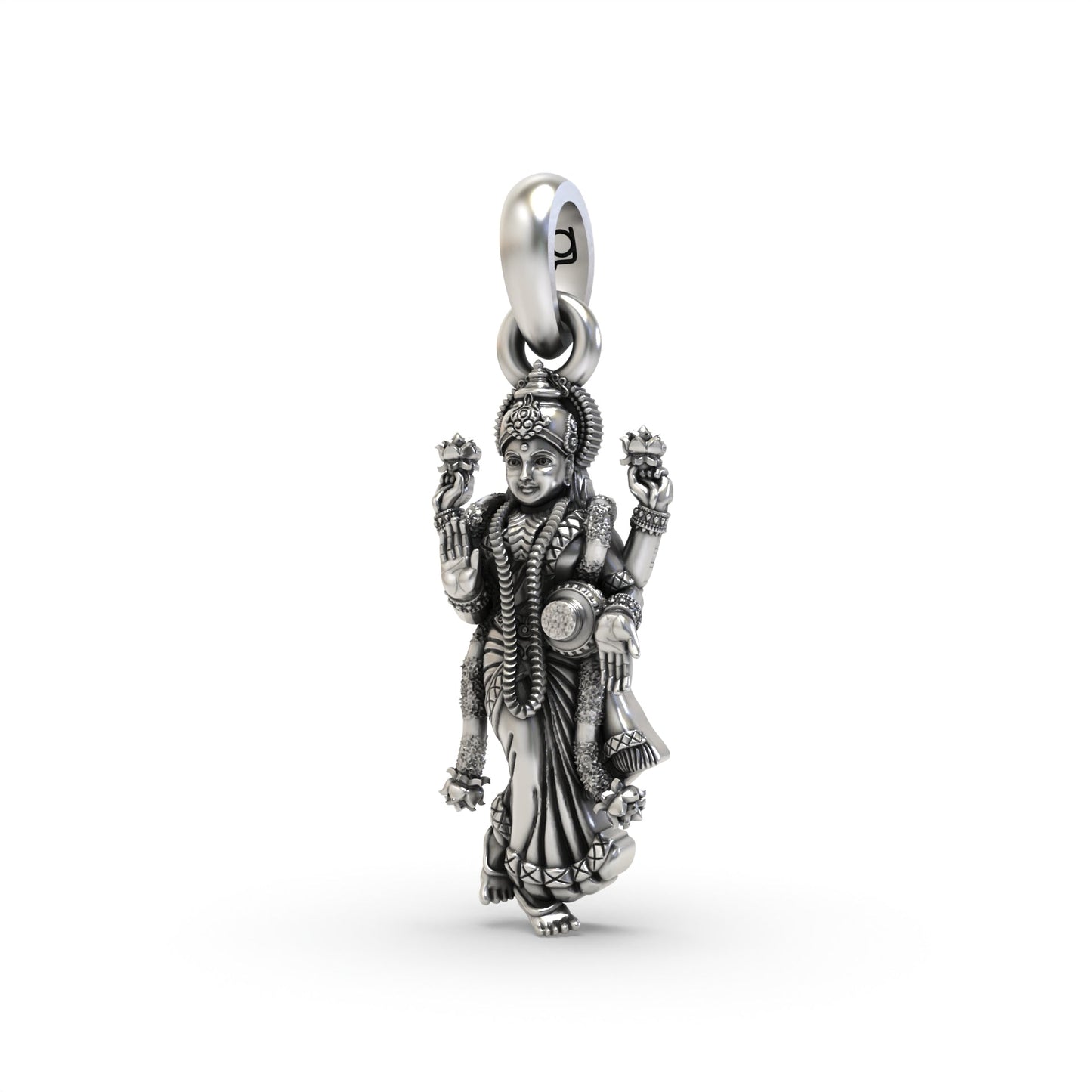 Standing Lakshmi Maa 925 Silver Pendant