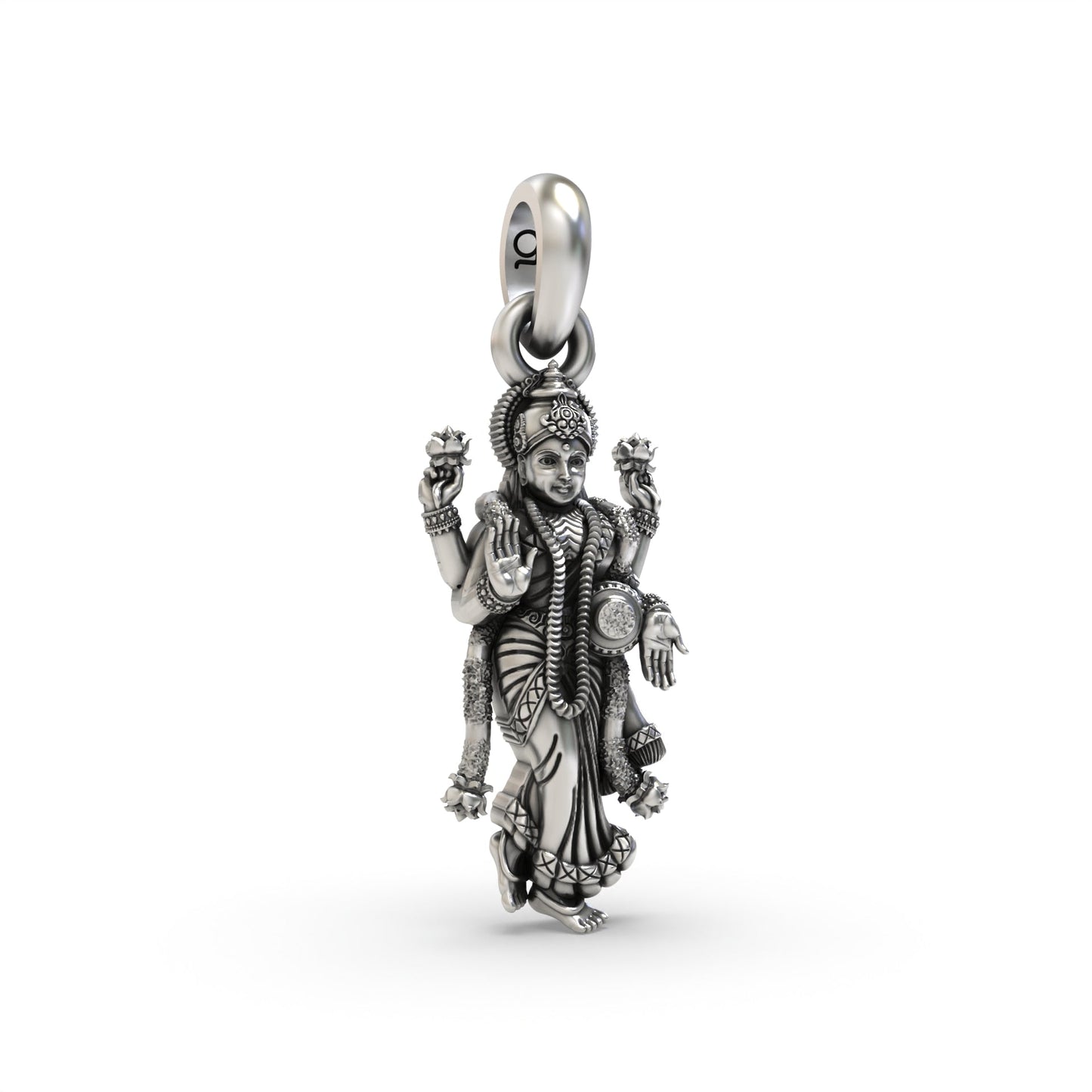 Standing Lakshmi Maa 925 Silver Pendant