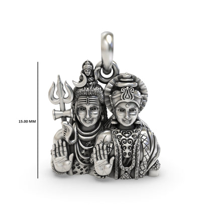 Shiv Parvati 925 Silver Pendant