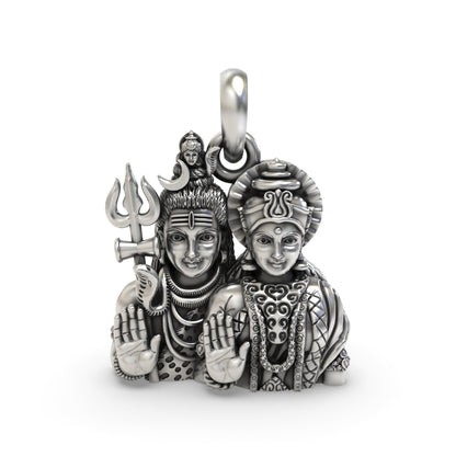 Shiv Parvati 925 Silver Pendant