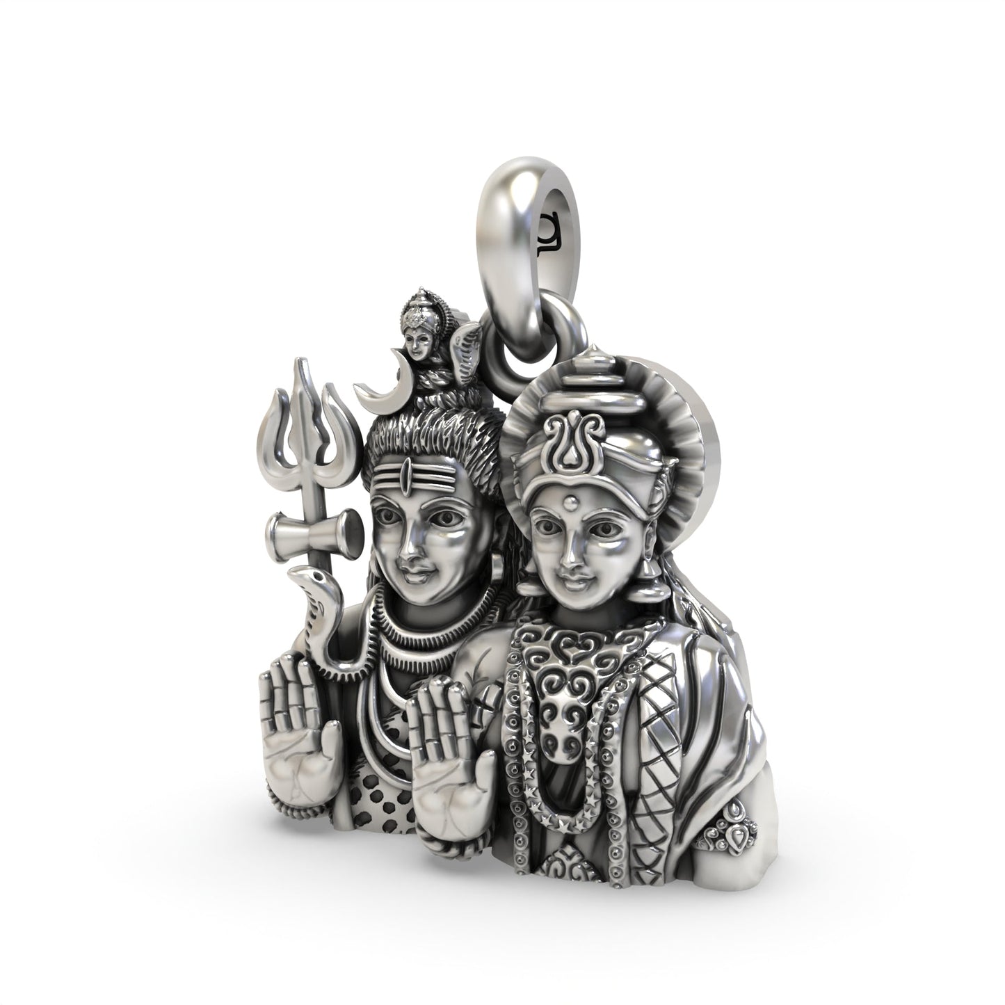 Shiv Parvati 925 Silver Pendant