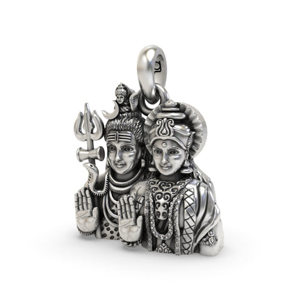Shiv Parvati 925 Silver Pendant