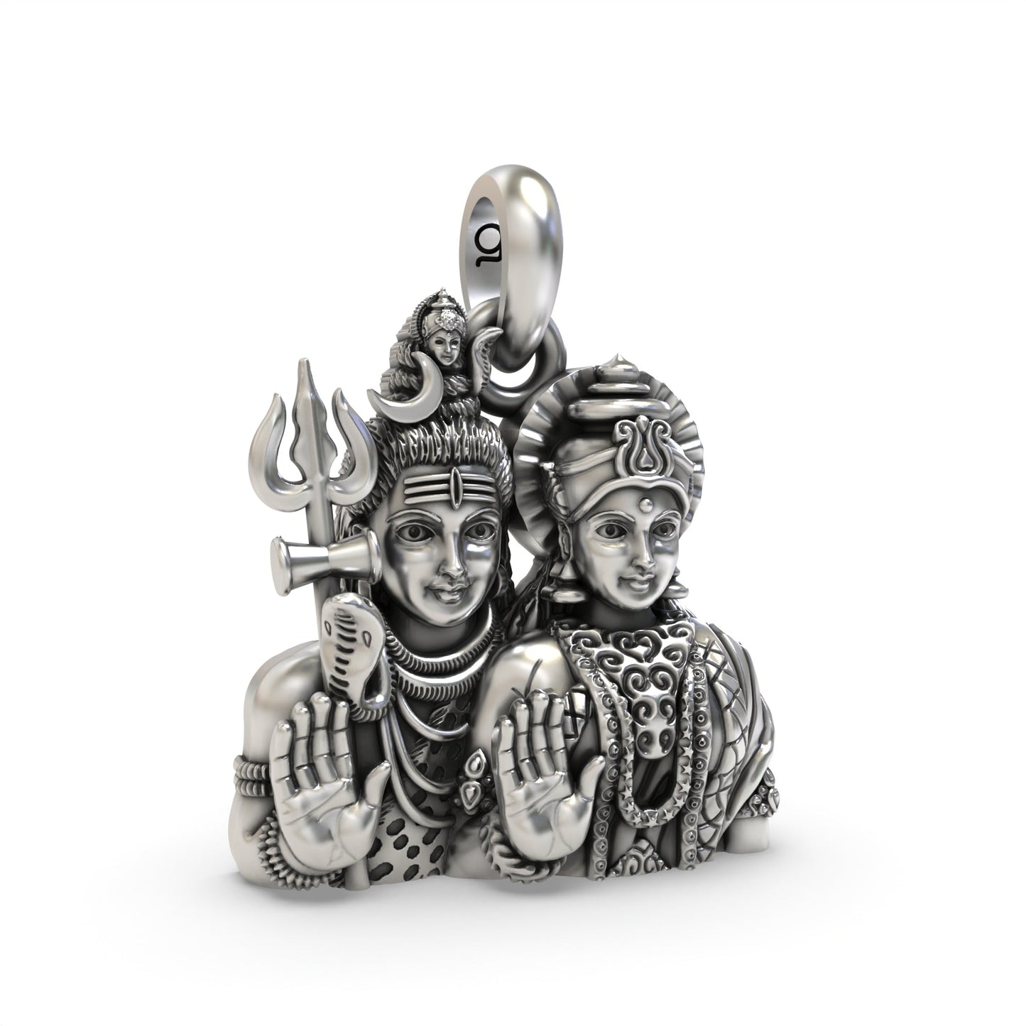 Shiv Parvati 925 Silver Pendant