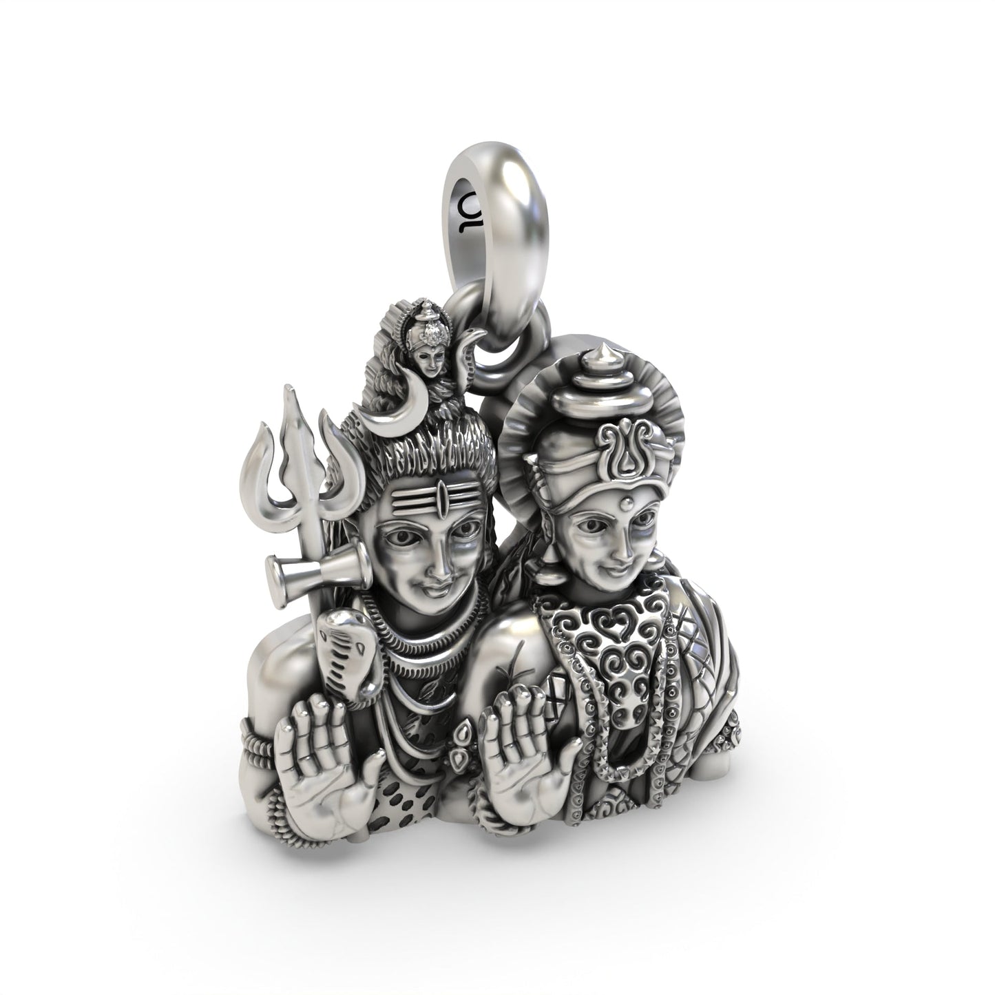 Shiv Parvati 925 Silver Pendant
