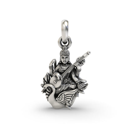 Saraswati Maa 925 Silver Pendant