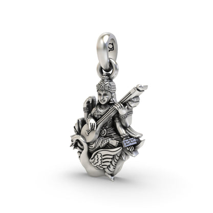 Saraswati Maa 925 Silver Pendant