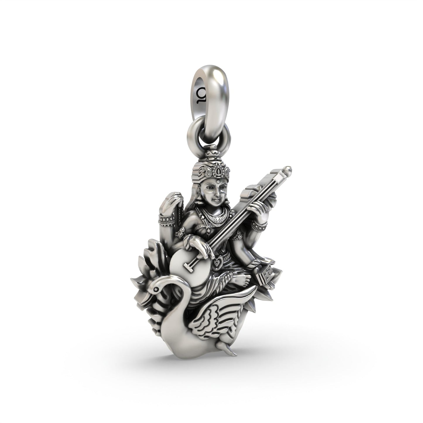 Saraswati Maa 925 Silver Pendant
