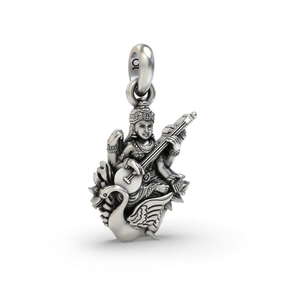 Saraswati Maa 925 Silver Pendant